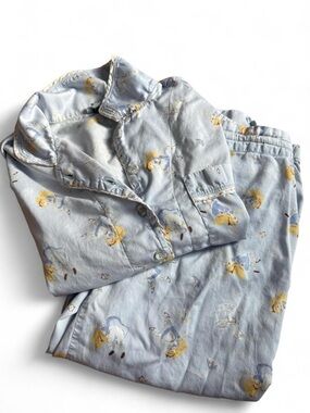 Vintage Disney Alice in Wonderland Pajama Set Medium Blue Matching PJ Set